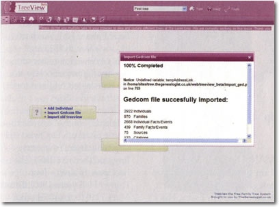 TreeView - Importing a GEDCOM