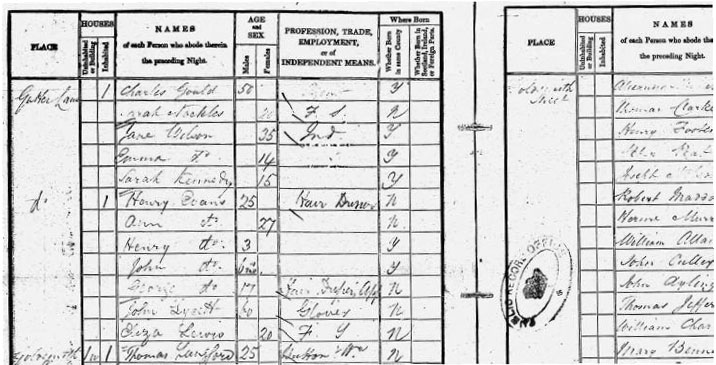 Henry Evans in the 1841 census