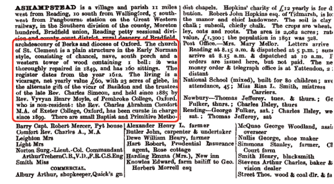 Kelly’s Directory of Berkshire 1899