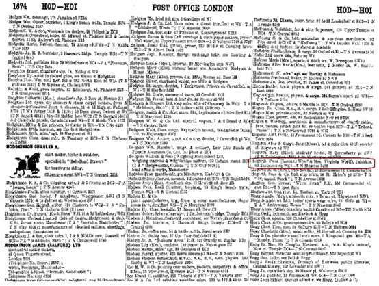 London 1928 Post Office Directory