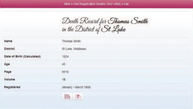 Death of Thomas Smith
