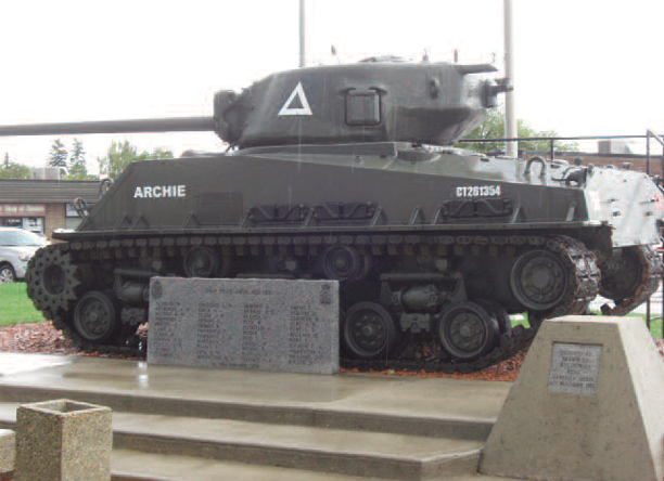 War memorial at Olds, Alberta in Canada