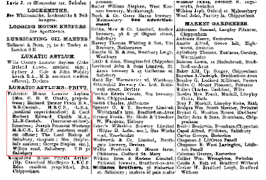 Kelly's Directory of Wiltshire 1911