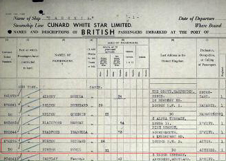 1950 Pasenger Lists