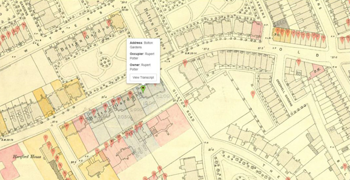 Beatrix Potter was born at 2 Bolton Gardens