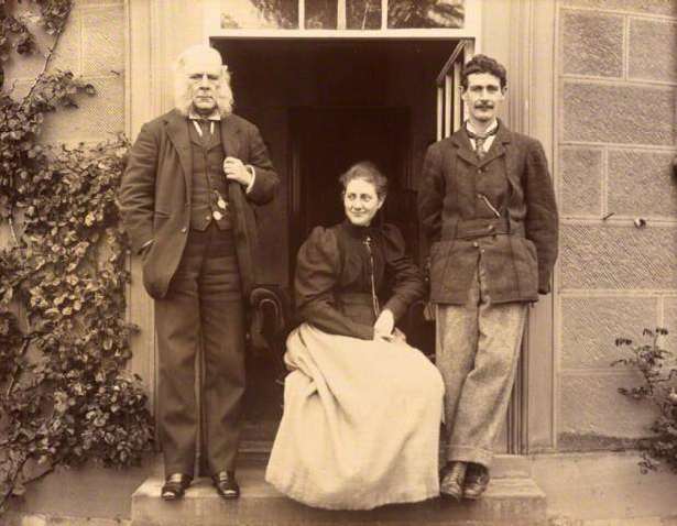 Beatrix Potter with her father Rupert and brother, Bertram
