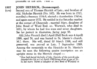 John Heyrick in Roll of the Mayors