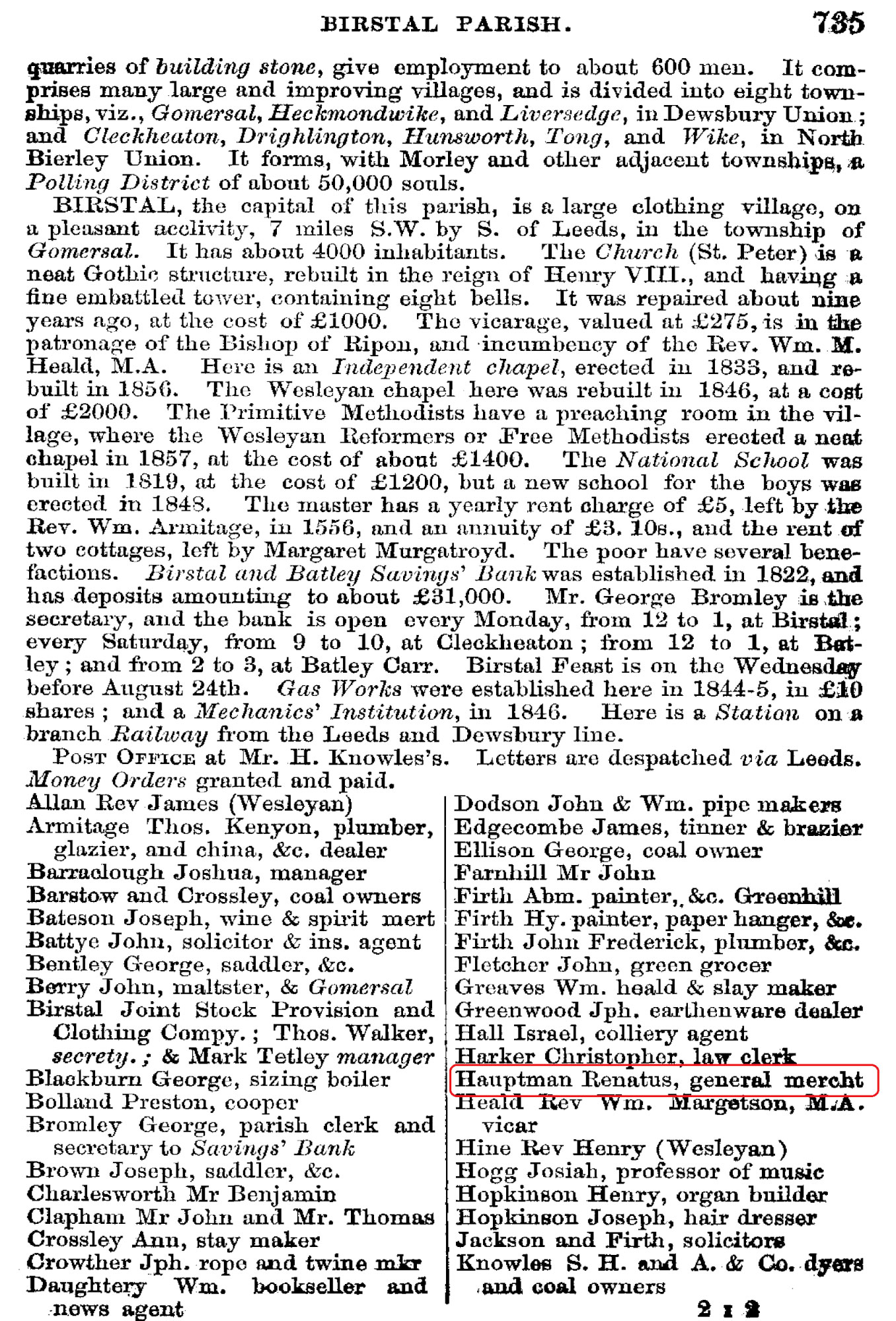 White's Directory of Leeds and Bradford 1861
